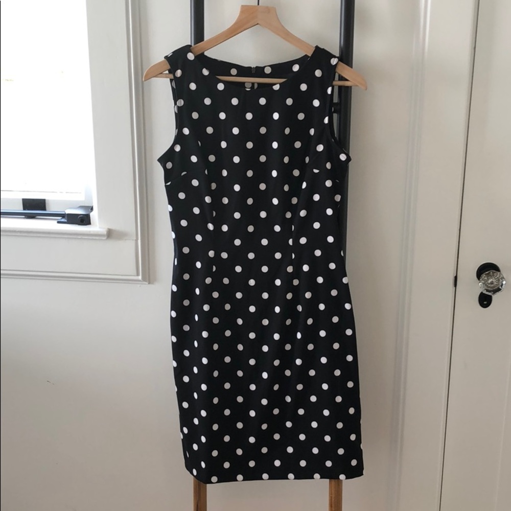 Black and white polka dot dress